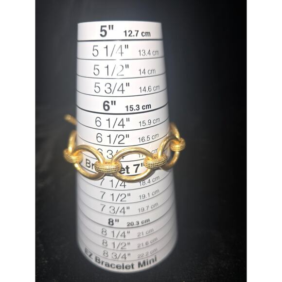 Julie Vos 24K Gold Plated Alligator Large Link Bracelet + Pouch NWOT - MSRP=$235 - Picture 4 of 7